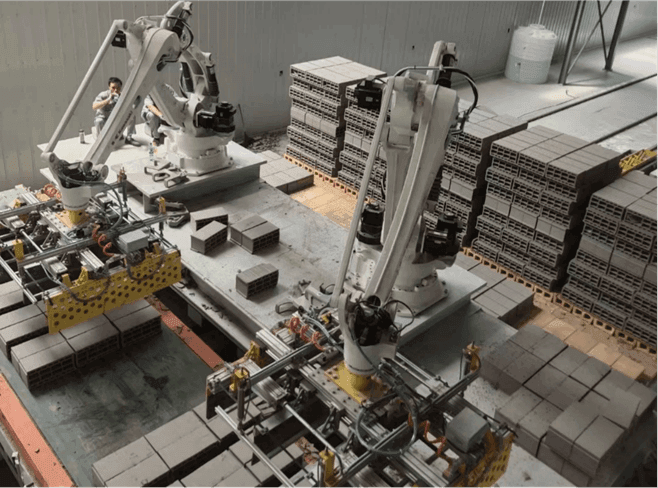 Automatic brick stacking system