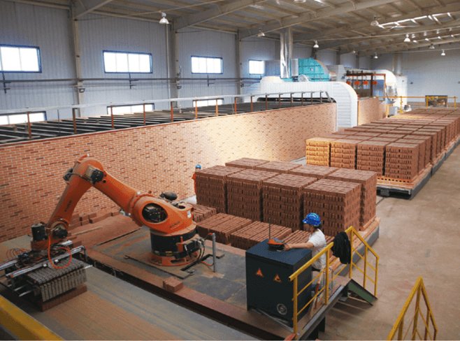 Automatic brick stacking system