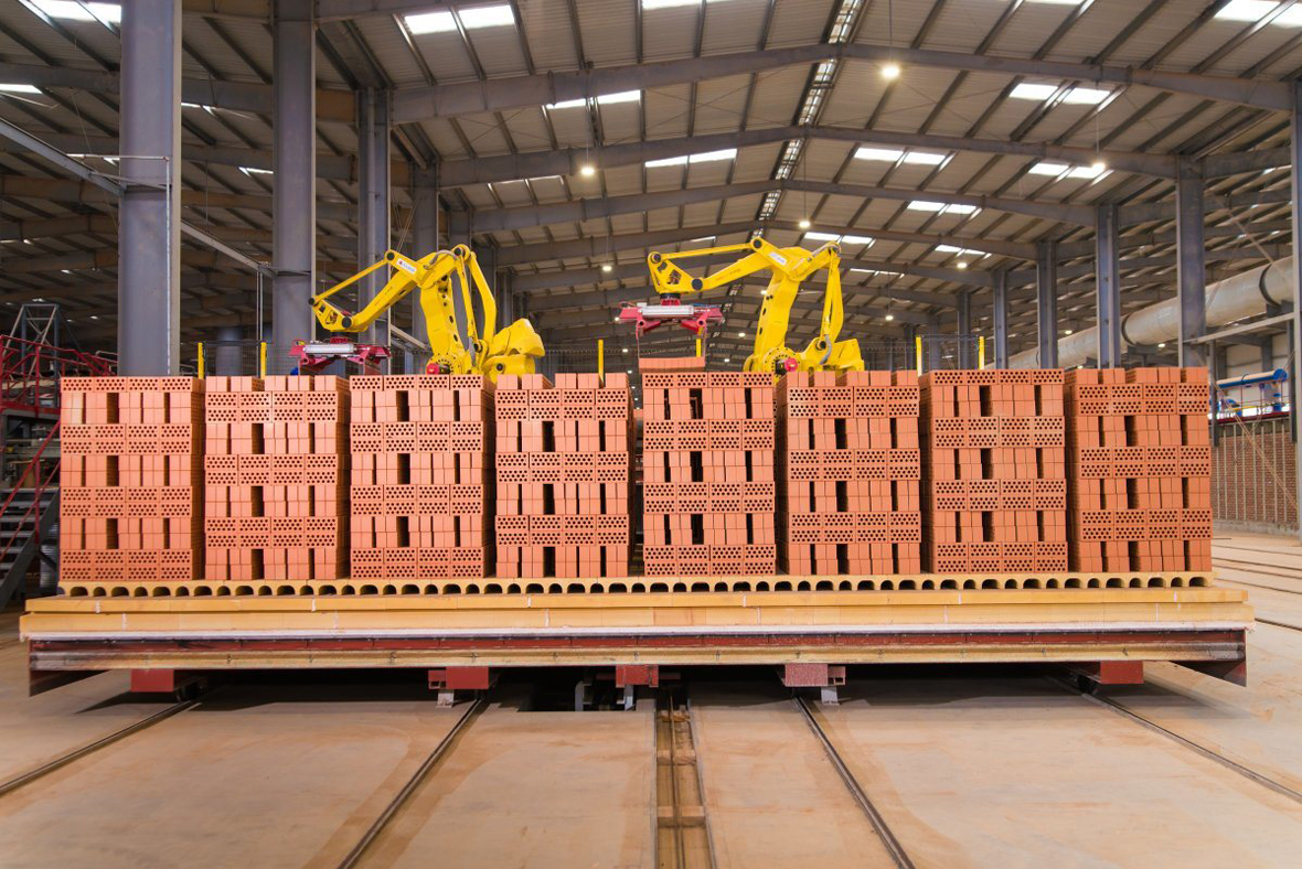 Automatic brick stacking system